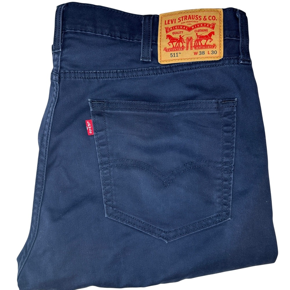 Levi's 511‎ Slim Fit All Seasons Tech Navy Blue Pants Men's 38x30